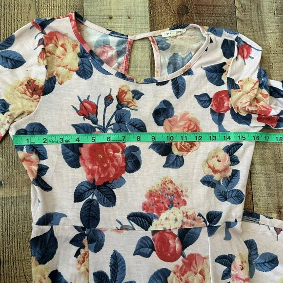 Tea n Rose Floral Print 3/4 Sleeve A-Line Maxi Dress With Keyhole Back size M - Picture 3 of 8